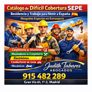 Catálogo de Ocupaciones de Difícil Cobertura para el primer trimestre del 2026. Residencia y Trabajo por Cuenta ajena en España.