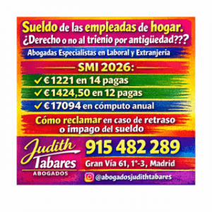 Trienios en Empleadas de Hogar en 2026: ¿Existe obligación de subida salarial por antigüedad?