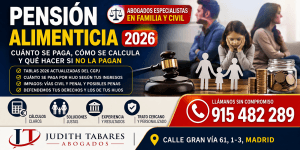 Tabla de pensión alimenticia en el 2026: Cálculo de la pensión. Divorcio y Separación.