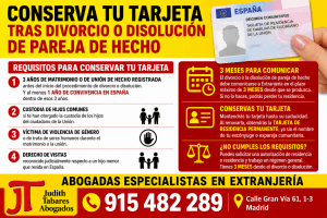 ¿ME HE DIVORCIADO O HE TERMINADO MI PAREJA DE HECHO Y TENGO TARJETA COMUNITARIA? REQUISITOS PARA LA CONSERVACIÓN DE LA RESIDENCIA.